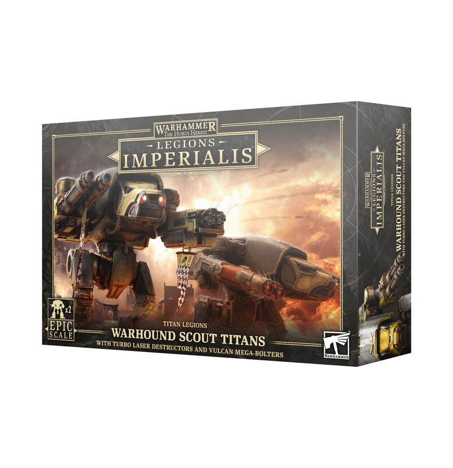 Warhound Scout Titans with Turbo-laser Destructors and Vulcan Mega-Bolters