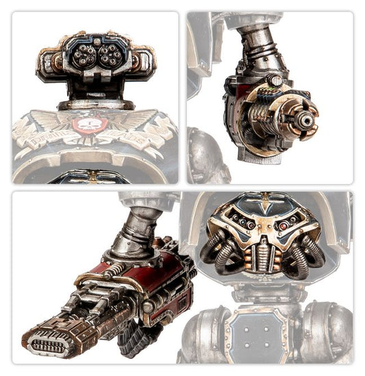 Reaver Titan Weapons: Graviton Obliterator, Volkite Annihilator, Vulcan Mega-Bolter, and Conversion Beam Dissolutor